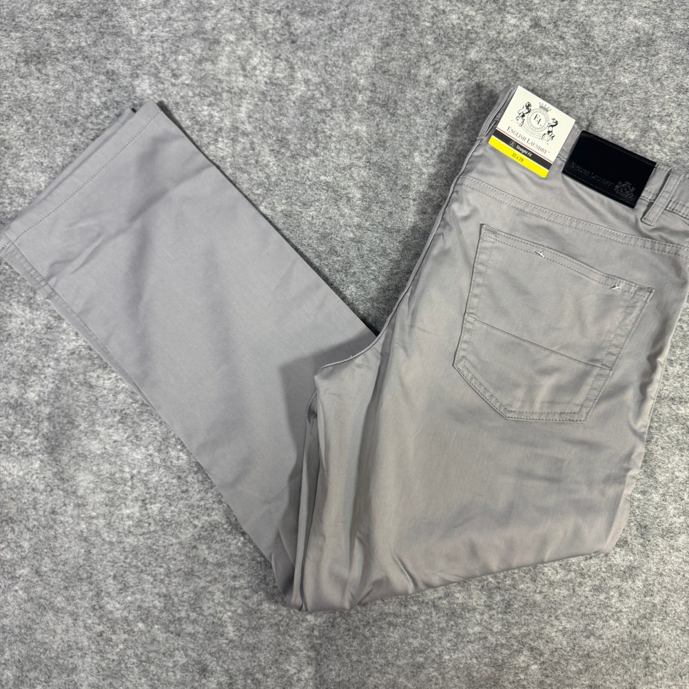 English Laundry Mens Grey Straight Fit 5-Pocket Stretch Pants 32x29 NEW